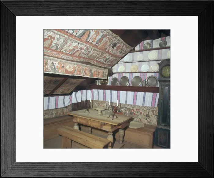 Framed Print : Living room of 18th century Swedish farmstead Framed Print : Living room of 18th century Swedish farmstead