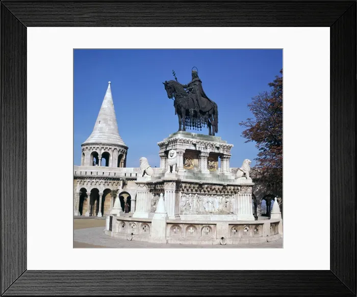 Framed Print : Equestrian statue of St Stephen, 19th century. Artist: Strobylos Framed Print : Equestrian statue of St Stephen, 19th century. Artist: Strobylos