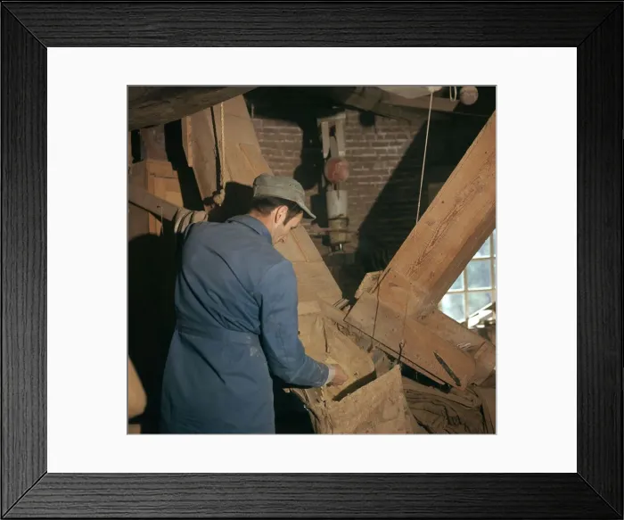 Framed Print : Miller in Mulen van Piet windmill, 18th century Framed Print : Miller in Mulen van Piet windmill, 18th century