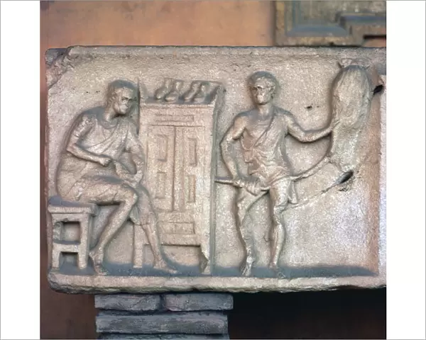 Relief of a Roman shoemaker and ropemaker