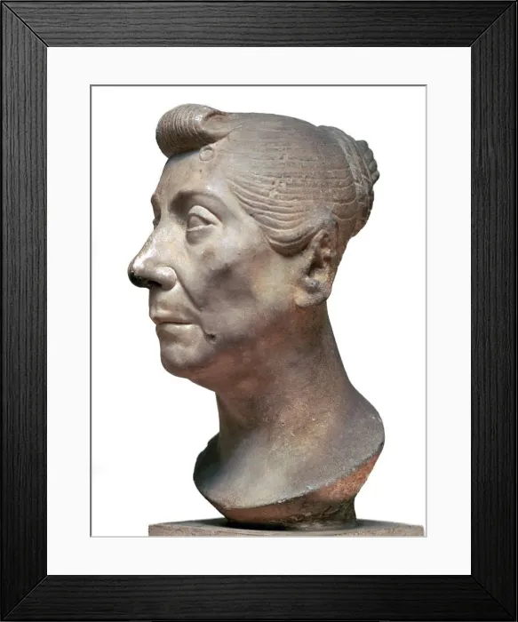 Framed Print : Roman marble head of an elderly lady, 1st century BC Framed Print : Roman marble head of an elderly lady, 1st century BC