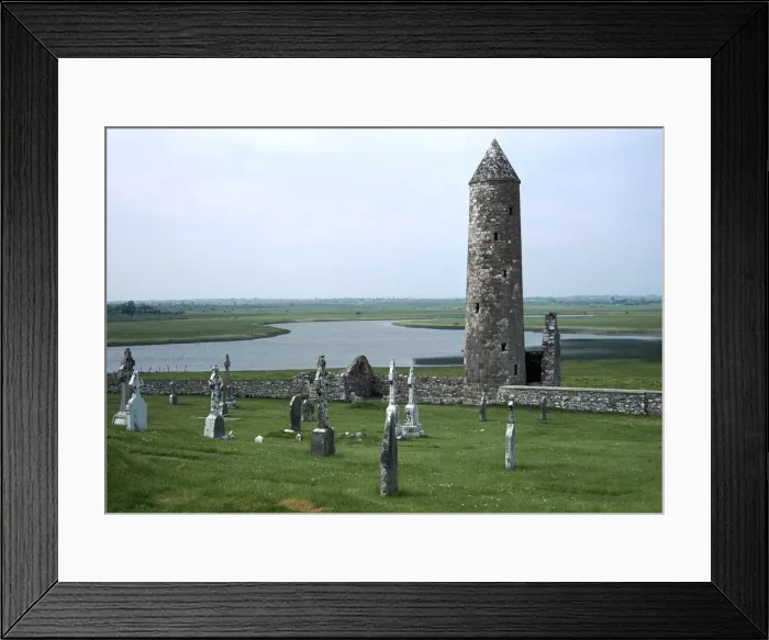 Framed Print : Defensive Celtic round tower, 9th century Framed Print : Defensive Celtic round tower, 9th century