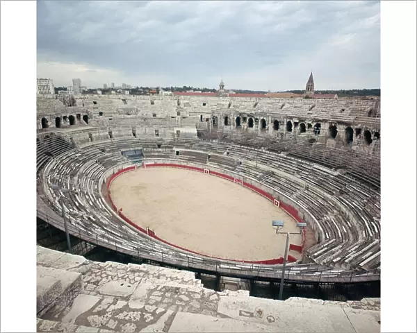 The ruins of a Roman arena in France, 2nd century BC