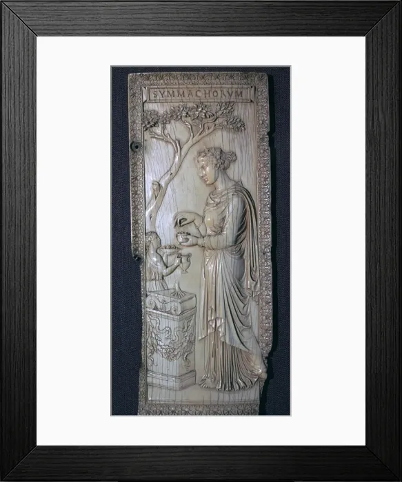 Framed Print : The Roman Symmacki Diptych, 4th century Framed Print : The Roman Symmacki Diptych, 4th century