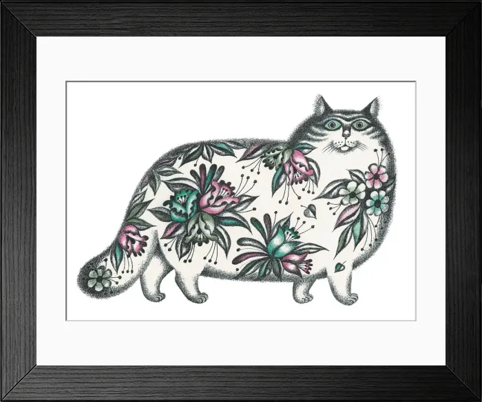 Framed Print : Walking cat. Artist: Khaikin, David Framed Print : Walking cat. Artist: Khaikin, David