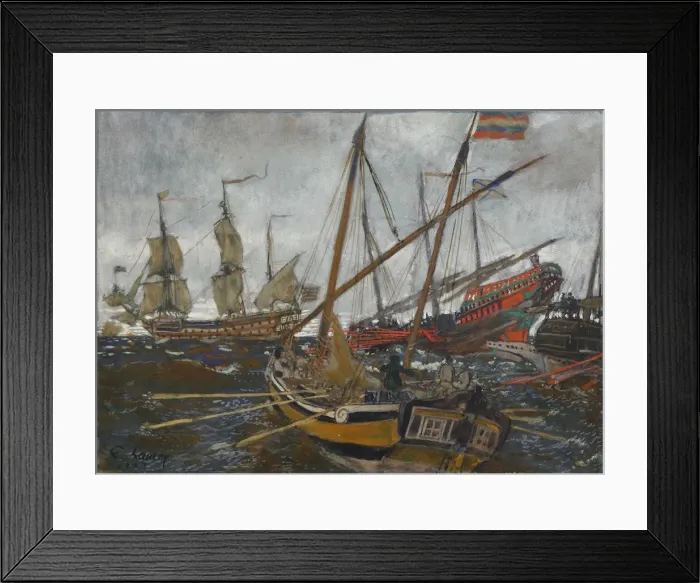 Framed Print : Ships at the Time of Peter I, 1909. Artist: Lanceray (Lansere), Evgeny Evgenyevich (1875-1946) Framed Print : Ships at the Time of Peter I, 1909. Artist: Lanceray (Lansere), Evgeny Evgenyevich (1875-1946)