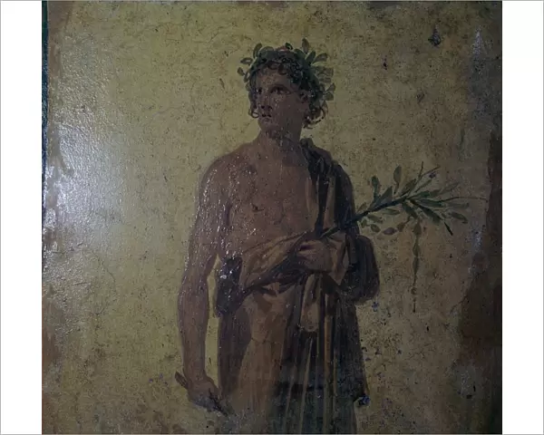 Detail of a Roman wall-painting showing a poet, 1st century