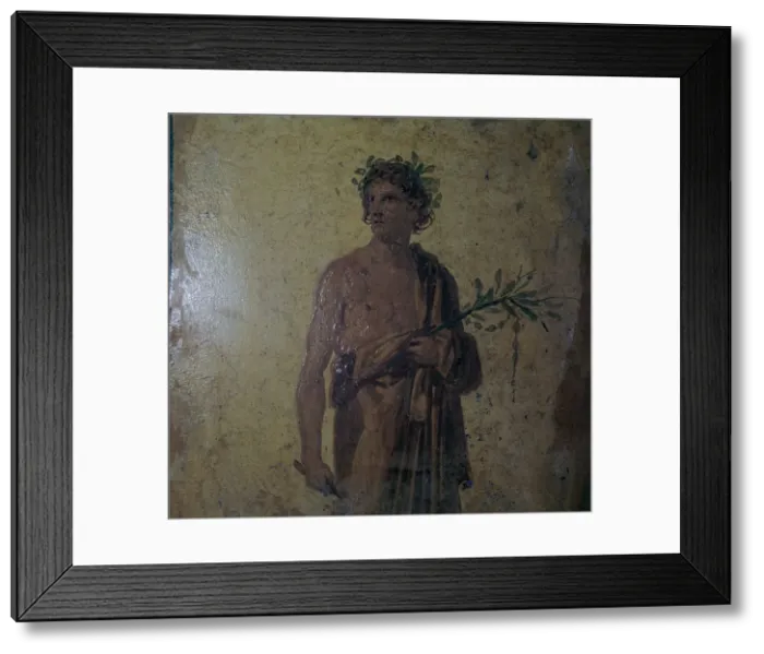 Framed Print : Detail of a Roman wall-painting showing a poet, 1st century Framed Print : Detail of a Roman wall-painting showing a poet, 1st century