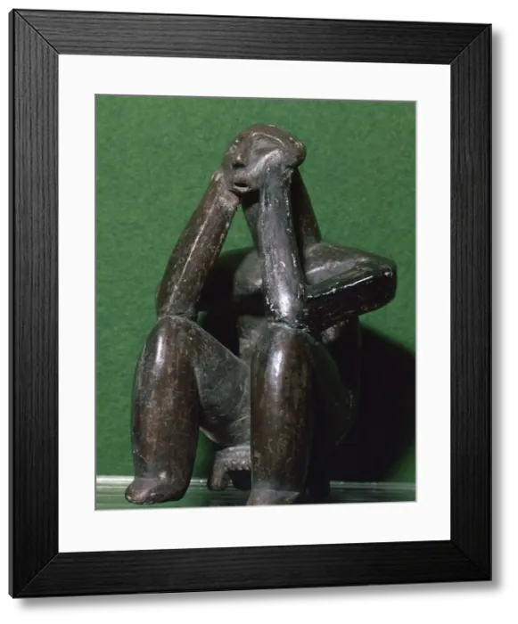 Framed Print : Neolithic figure of a man from Cernavoda