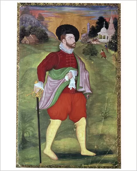 Mughal portrait of a european, 16th century