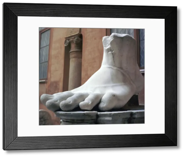 Framed Print : Foot from a colossal Roman statue, 3rd century BC Framed Print : Foot from a colossal Roman statue, 3rd century BC