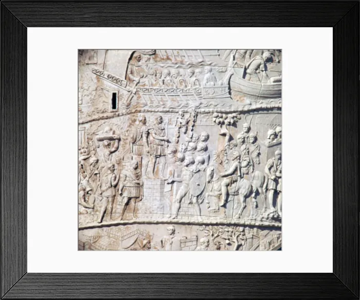 Framed Print : Detail of Trajans column, showing surrender to the Romans, 2nd century Framed Print : Detail of Trajans column, showing surrender to the Romans, 2nd century