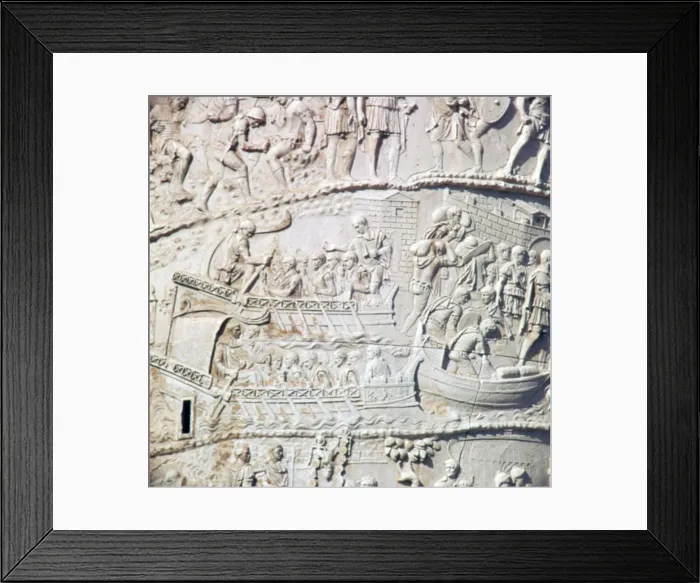 Framed Print : Detail of Trajans column, showing resupplying Framed Print : Detail of Trajans column, showing resupplying