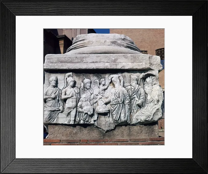 Framed Print : Detail of the base of the Decennial monument, 4th century Framed Print : Detail of the base of the Decennial monument, 4th century