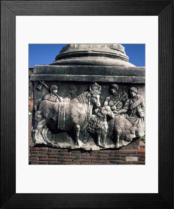 Framed Print : Detail of the base of the Decennial monument, 4th century