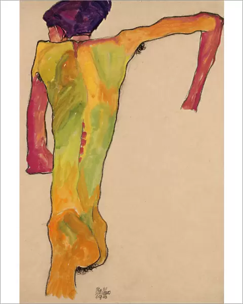 Male Nude, Propping Himself Up, 1910. Artist: Schiele, Egon (1890?1918)