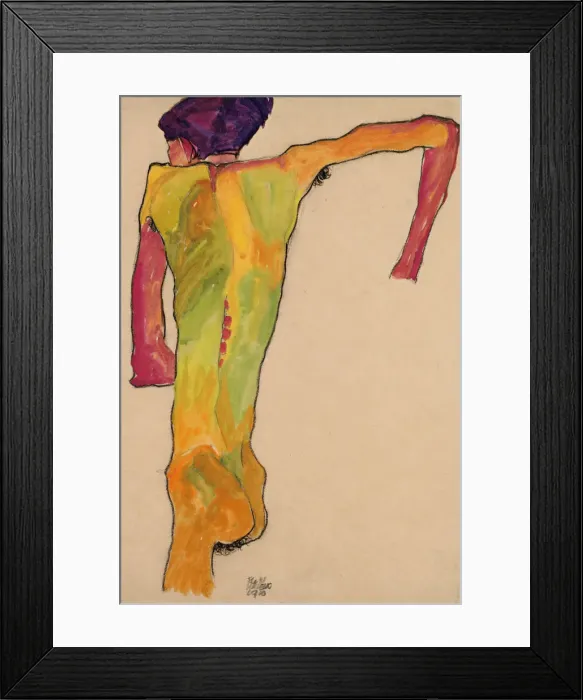 Framed Print : Male Nude, Propping Himself Up, 1910. Artist: Schiele, Egon (1890?1918) Framed Print : Male Nude, Propping Himself Up, 1910. Artist: Schiele, Egon (1890?1918)