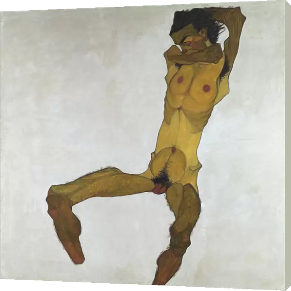 Seated Male Nude (Self-Portrait), 1910. Artist: Schiele, Egon (1890?1918)