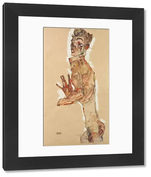 Self-Portrait with Splayed Fingers, 1911. Artist: Schiele, Egon (1890?1918)