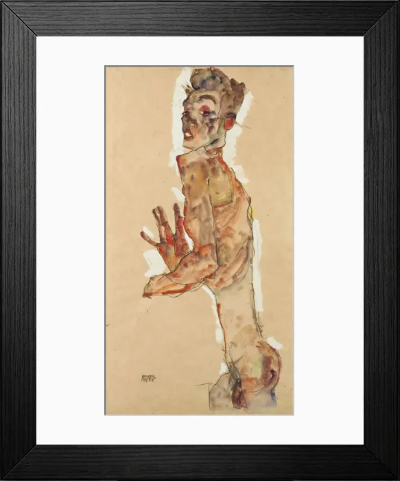 Framed Print : Self-Portrait with Splayed Fingers, 1911. Artist: Schiele, Egon (1890?1918) Framed Print : Self-Portrait with Splayed Fingers, 1911. Artist: Schiele, Egon (1890?1918)