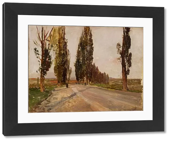 Boulevard of Poplars near Plankenberg, c. 1890. Artist: Schindler, Emil Jakob (1842-1892)