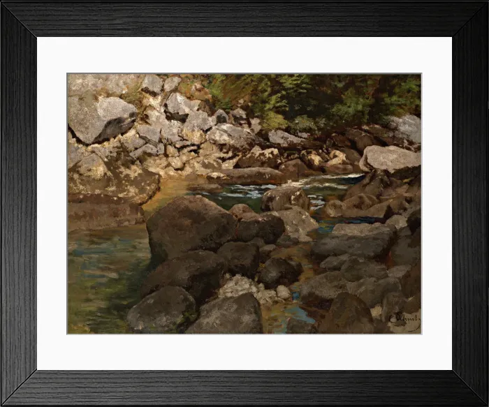 Framed Print : Mountain Stream with Boulders, 1888-1889. Artist: Schuch, Carl (1846-1903) Framed Print : Mountain Stream with Boulders, 1888-1889. Artist: Schuch, Carl (1846-1903)