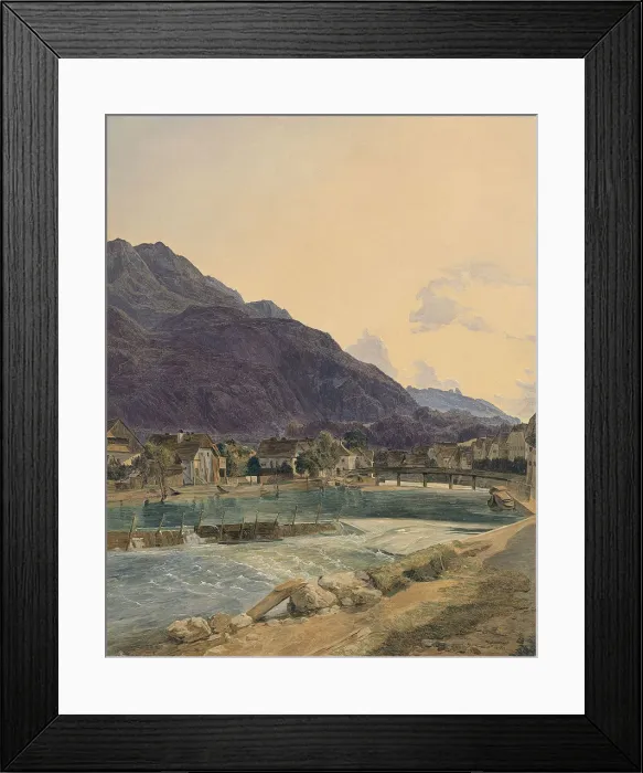 Framed Print : Bad Ischl, 1836. Artist: Waldmuller, Ferdinand Georg (1793-1865) Framed Print : Bad Ischl, 1836. Artist: Waldmuller, Ferdinand Georg (1793-1865)