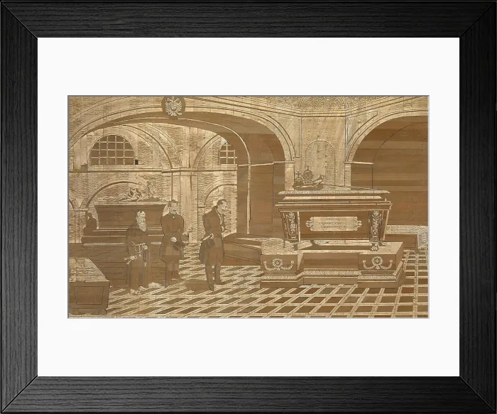 Framed Print : Emperor Nicholas I at the coffin of Emperor Francis I of Austria, ca 1835. Artist: Anonymous Framed Print : Emperor Nicholas I at the coffin of Emperor Francis I of Austria, ca 1835. Artist: Anonymous
