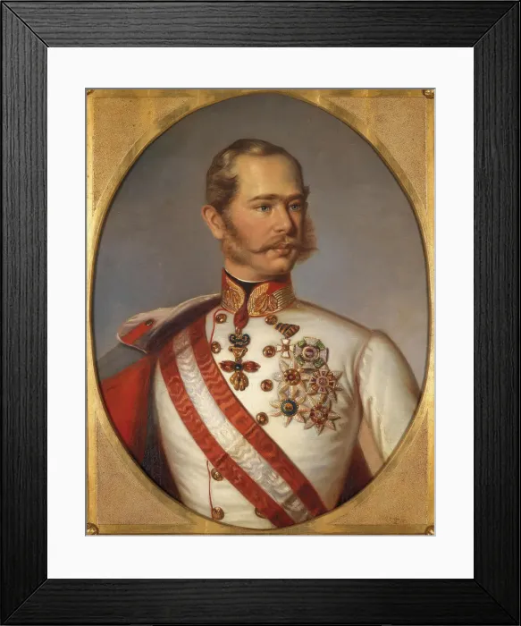 Framed Print : Portrait of Franz Joseph I of Austria, ca 1855. Artist: Anonymous Framed Print : Portrait of Franz Joseph I of Austria, ca 1855. Artist: Anonymous