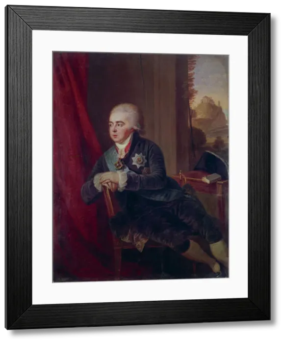 Framed Print : Portrait of the Vice-chancellor Prince Alexander Kurakin (1752-1818), 1801. Artist: Guttenbrunn, Ludwig (1750-1819) Framed Print : Portrait of the Vice-chancellor Prince Alexander Kurakin (1752-1818), 1801. Artist: Guttenbrunn, Ludwig (1750-1819)