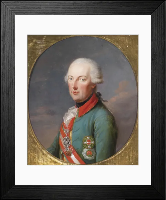Framed Print : Portrait of Holy Roman Emperor Francis II (1768-1835). Artist: Hickel, Josef (1736 -1807) Framed Print : Portrait of Holy Roman Emperor Francis II (1768-1835). Artist: Hickel, Josef (1736 -1807)