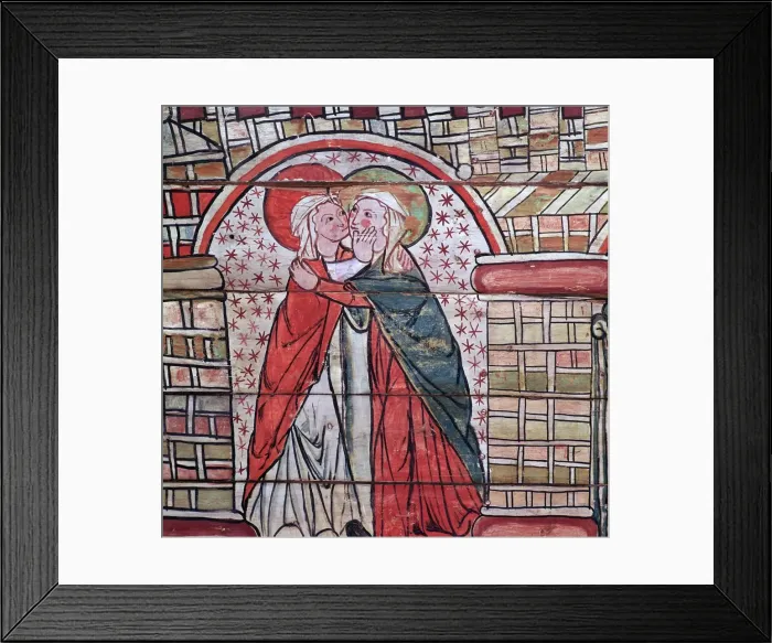 Framed Print : Norwegian painting of the Virgin Mary and St Anne, 13th century Framed Print : Norwegian painting of the Virgin Mary and St Anne, 13th century