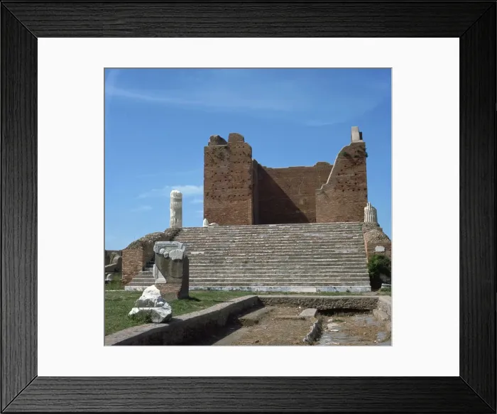 Framed Print : The remains of the Capitol of Ostia, Romes port, 2nd century Framed Print : The remains of the Capitol of Ostia, Romes port, 2nd century