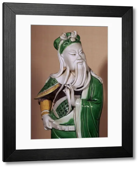 Framed Print : Chinese statuette of the god Kuan-ti, 17th century Framed Print : Chinese statuette of the god Kuan-ti, 17th century