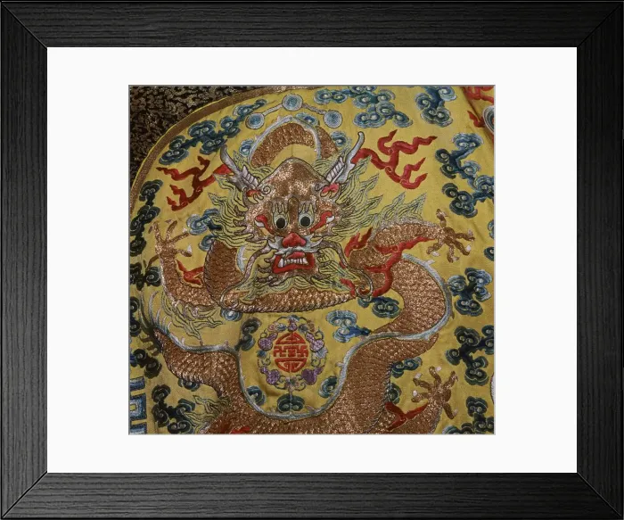 Framed Print : Detail from Chinese Emperors court robe, 19th century Framed Print : Detail from Chinese Emperors court robe, 19th century