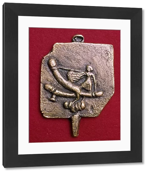 Roman bronze phallic amulet