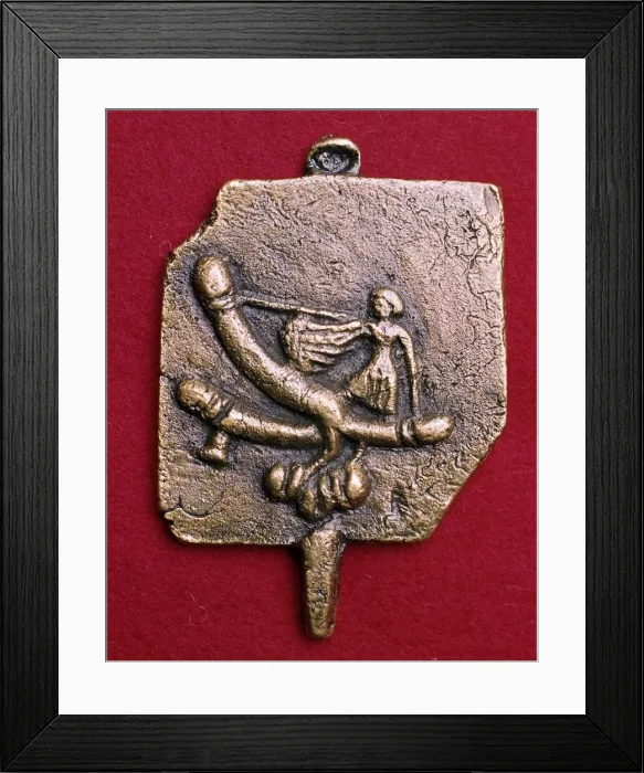 Framed Print : Roman bronze phallic amulet Framed Print : Roman bronze phallic amulet