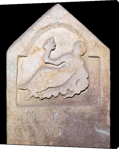 Stone relief showing the British water-goddess Coventina, 2nd century