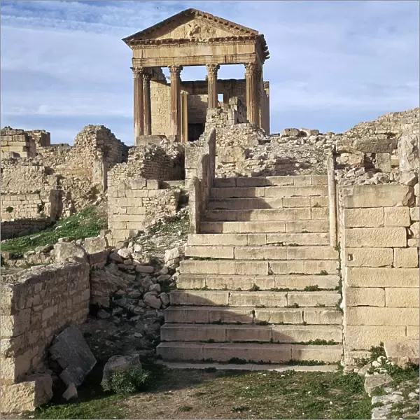 Ruins of the Roman city of Thugga, 6th century BC