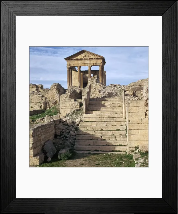 Framed Print : Ruins of the Roman city of Thugga, 6th century BC Framed Print : Ruins of the Roman city of Thugga, 6th century BC