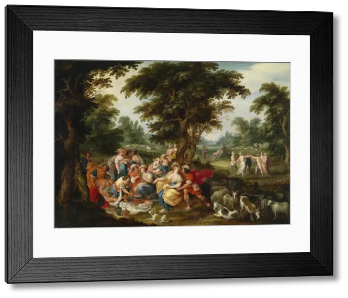 Framed Print : Arcadia. The Golden Age. Artist: Francken, Frans, the Younger (1581-1642) Framed Print : Arcadia. The Golden Age. Artist: Francken, Frans, the Younger (1581-1642)