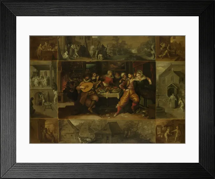 Framed Print : he Parable of the prodigal son, 1620. Artist: Francken, Frans, the Younger (1581-1642) Framed Print : he Parable of the prodigal son, 1620. Artist: Francken, Frans, the Younger (1581-1642)