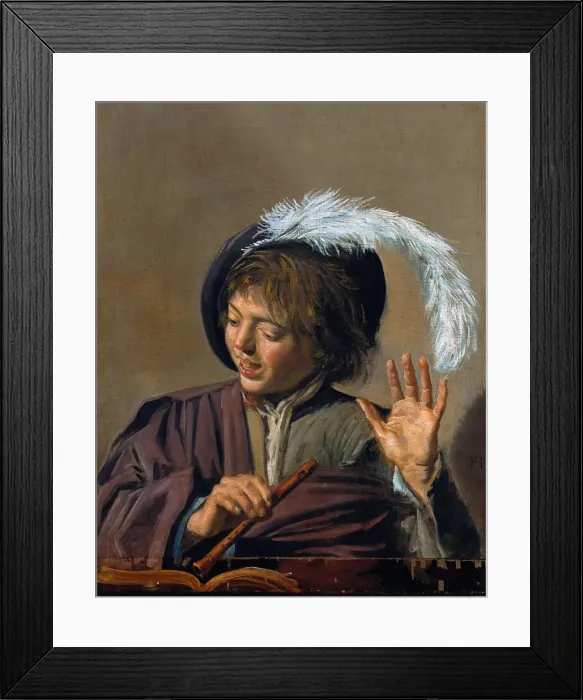 Framed Print : Singing Boy with Flute, c. 1623. Artist: Hals, Frans I (1581-1666) Framed Print : Singing Boy with Flute, c. 1623. Artist: Hals, Frans I (1581-1666)