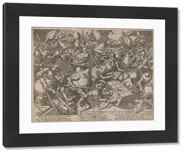 Fight of the Money-Bags and the Coffers, c. 1560. Artist: Heyden, Pieter, van der (1538-1572)