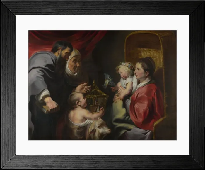 Framed Print : The Virgin and Child with Saints Zacharias, Elizabeth and John the Baptist, c. 1620. Artist: Jordaens, Jacob (1593-1678) Framed Print : The Virgin and Child with Saints Zacharias, Elizabeth and John the Baptist, c. 1620. Artist: Jordaens, Jacob (1593-1678)