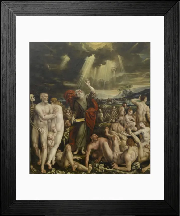Framed Print : The Vision of the Prophet Ezekiel. Artist: Massys, Quentin (1466?1530) Framed Print : The Vision of the Prophet Ezekiel. Artist: Massys, Quentin (1466?1530)