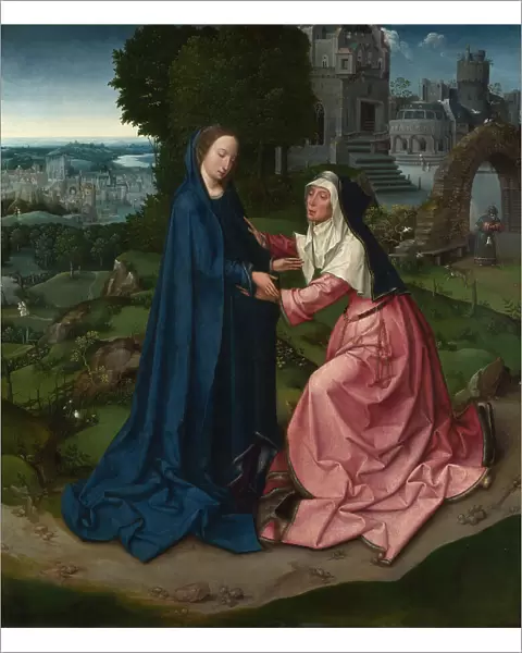 The Visitation of the Virgin to Saint Elizabeth. Panel from an Altarpiece, ca 1515. Artist: Master of 1518, (Workshop)