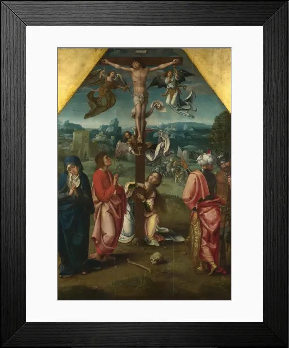 Framed Print : The Crucifixion, ca 1518. Artist: Master of 1518, (Workshop) Framed Print : The Crucifixion, ca 1518. Artist: Master of 1518, (Workshop)