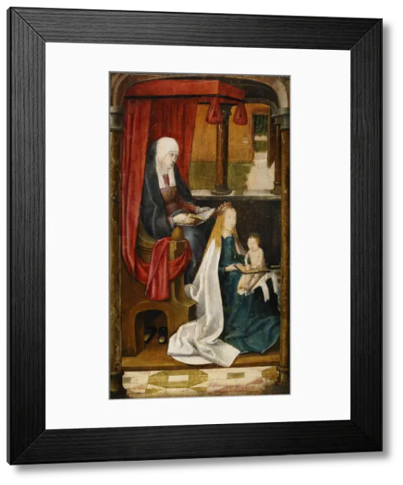Framed Print : Madonna Teaching the Infant Christ Reading, 1480. Artist: Master of St. Gudule (active End of 15th cen. ) Framed Print : Madonna Teaching the Infant Christ Reading, 1480. Artist: Master of St. Gudule (active End of 15th cen. )
