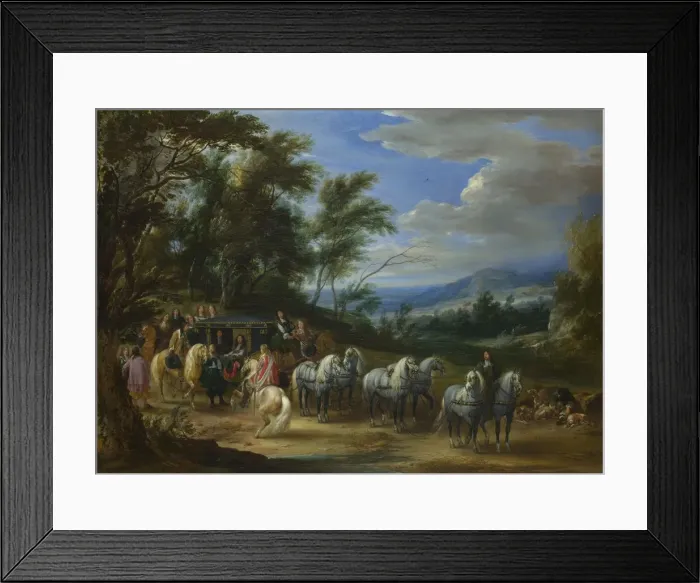 Framed Print : Philippe Francois d Arenberg meeting Troops, 1662. Artist: Meulen, Adam Frans, van der (1632-1690) Framed Print : Philippe Francois d Arenberg meeting Troops, 1662. Artist: Meulen, Adam Frans, van der (1632-1690)